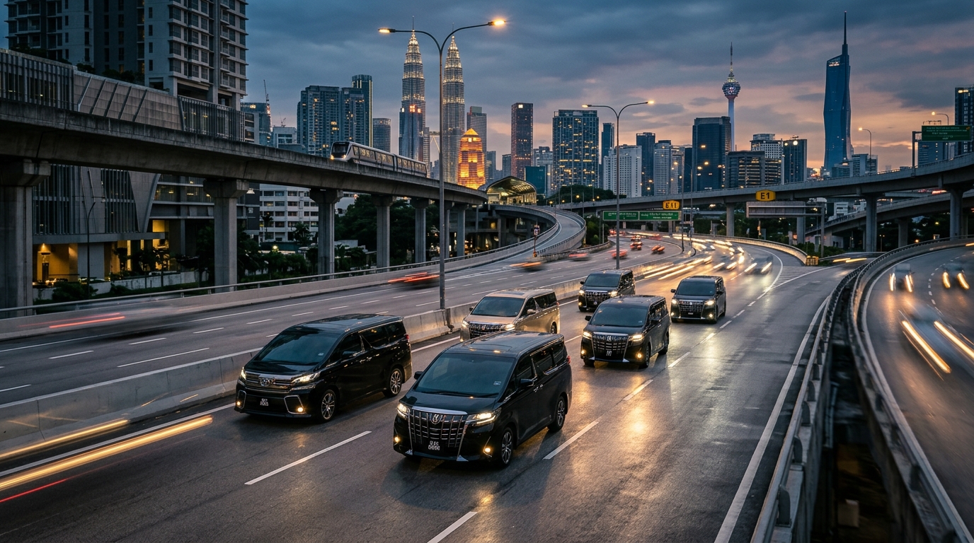 Armada Toyota Alphard & Vellfire di lebuhraya moden Kuala Lumpur